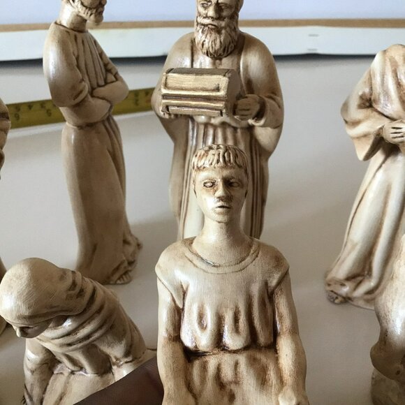 Vintage Handmade Ceramic Nativity 11 Pieces Holy Family Wise Men Animals Manger - Picture 12 of 15